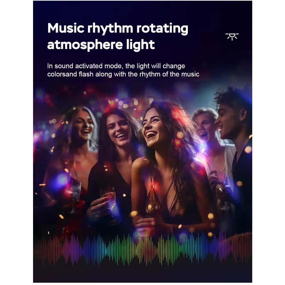 Colorful Rotating Lantern 5V USB Rechargeable Crystal Magic Ball Car Atmosphere Light Sound-Controlled Flashing Disco