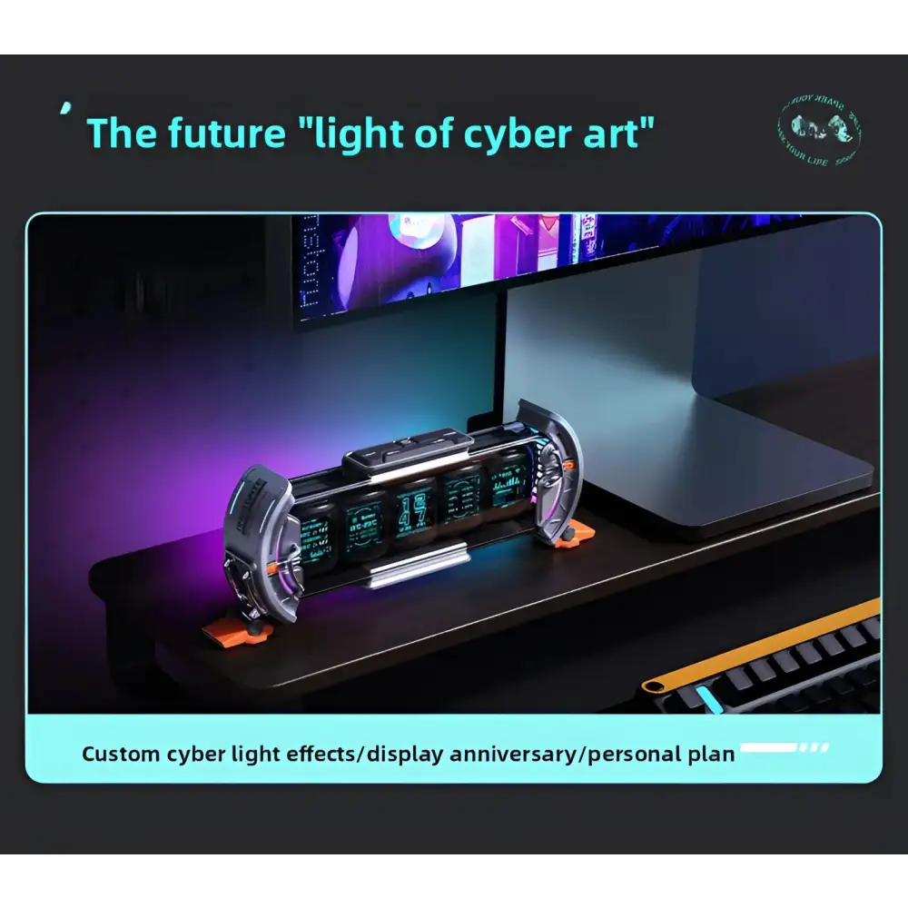 Cyberpunk Pixel Display Clock Tower | 5-Screen Linked Electronic Sub Display - Electronics