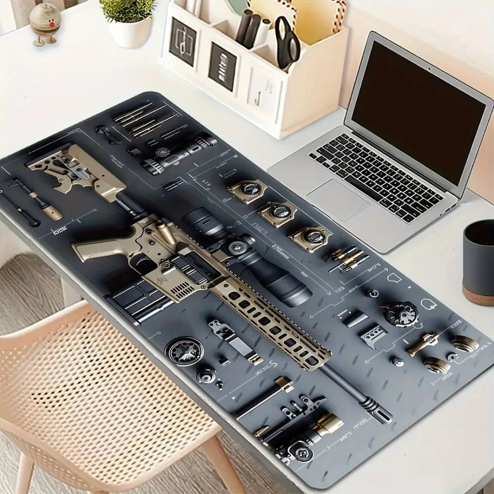 Gun Mouse Pad Black E-sports Game Integrated Ip Computer Anti-Slip Desk Pad