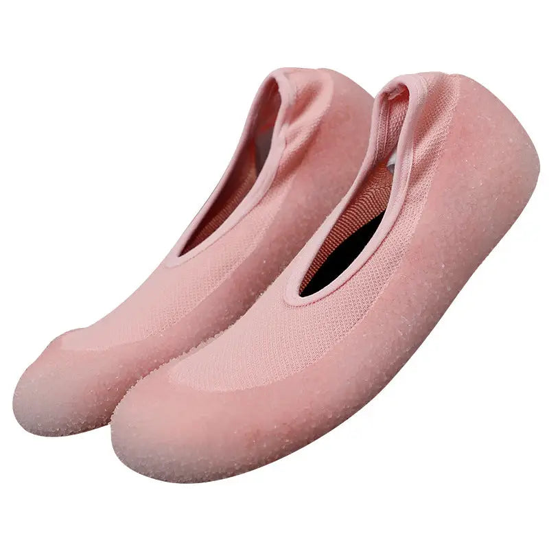 Indoor Sports Shoes | Ultra-Light Quiet Gym Sneakers for Men & Women - Sakura Pink (Shallow Shock Absorbing Sole) / 34