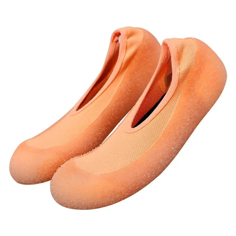 Indoor Sports Shoes | Ultra-Light Quiet Gym Sneakers for Men & Women - Power Orange (Shallow Shock Absorption Sole)