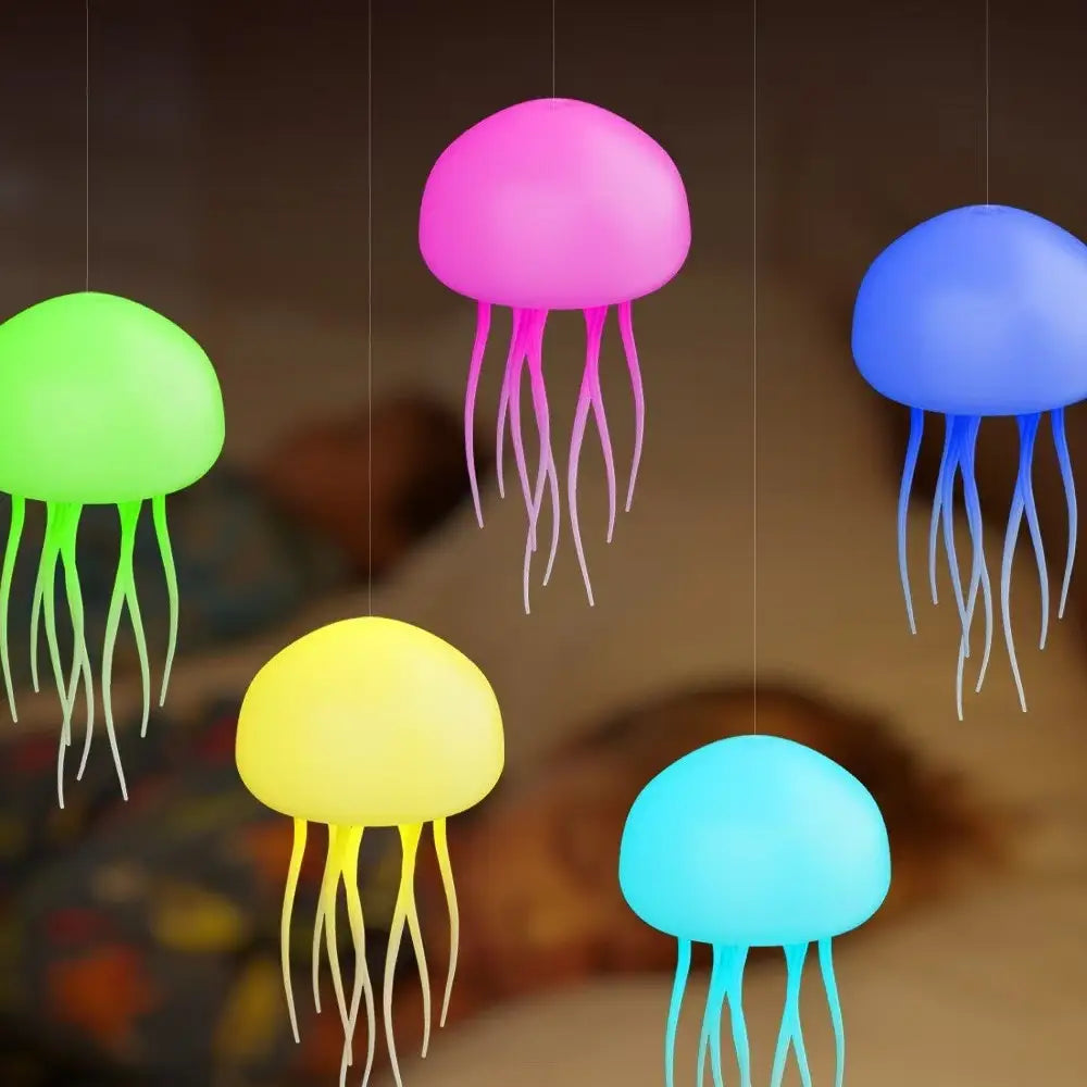 Intelligent Voice-Controlled Jellyfish Lamp Floating Atmosphere Light Creative Night Light Smart Touch Feet Colorful
