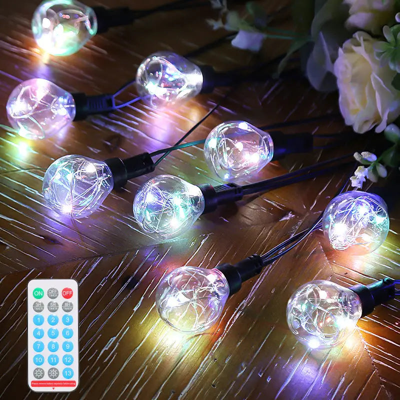 LED Solar G40 Copper Wire Atmosphere Light String Outdoor Courtyard Waterproof Light Tent Camping Canopy Decorative