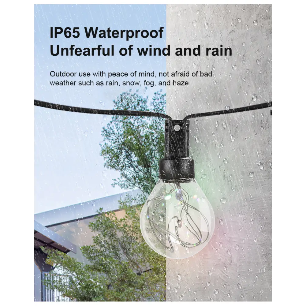 LED Solar G40 Copper Wire Atmosphere Light String Outdoor Courtyard Waterproof Light Tent Camping Canopy Decorative