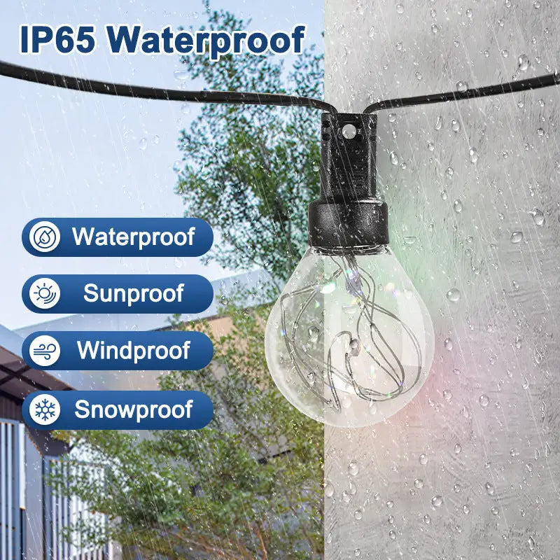 LED Solar G40 Copper Wire Atmosphere Light String Outdoor Courtyard Waterproof Light Tent Camping Canopy Decorative