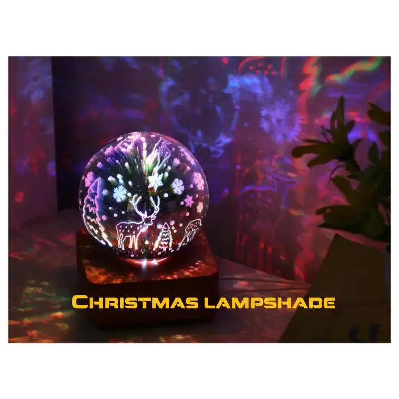 LED3D Fireworks Night Light Christmas Romantic Atmosphere Small Table Lamp USB Dream Cube Atmosphere Light Bedside Lamp