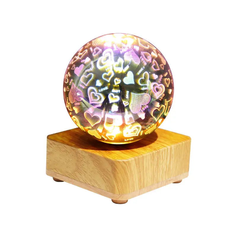 LED3D Fireworks Night Light Christmas Romantic Atmosphere Small Table Lamp USB Dream Cube Atmosphere Light Bedside Lamp