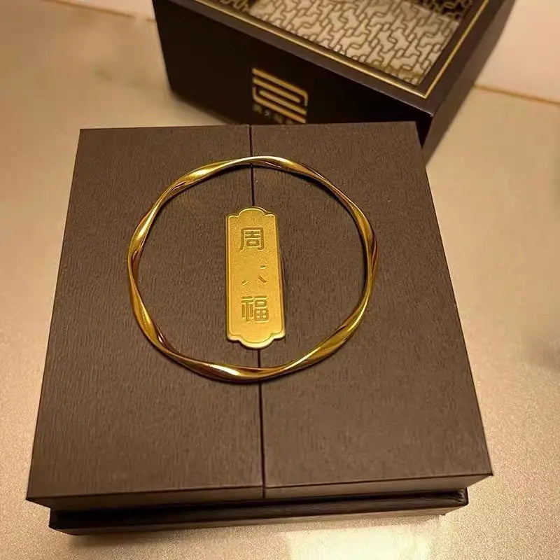 Mobius Strip Bracelet for Women Vietnamese Gold-Plated Fashionable Versatile Gift for Women - Fashion / Women’s Bags