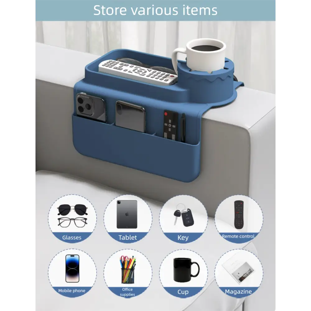 Multifunctional Silicone Sofa Armrest Tray – Coffee Beverage & Phone Holder Creative Cup Stand - 家居生活