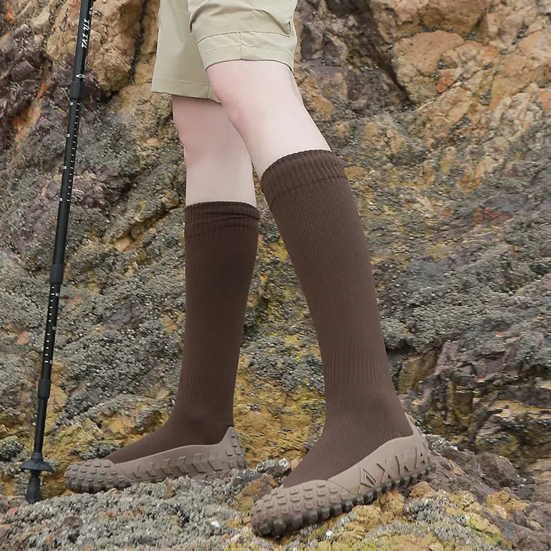 Non-Water Nano Waterproof Outdoor Hiking Boots | High-Top Anti-Slip Sand-Proof Fishing & Camping Shoes - Camping Brown
