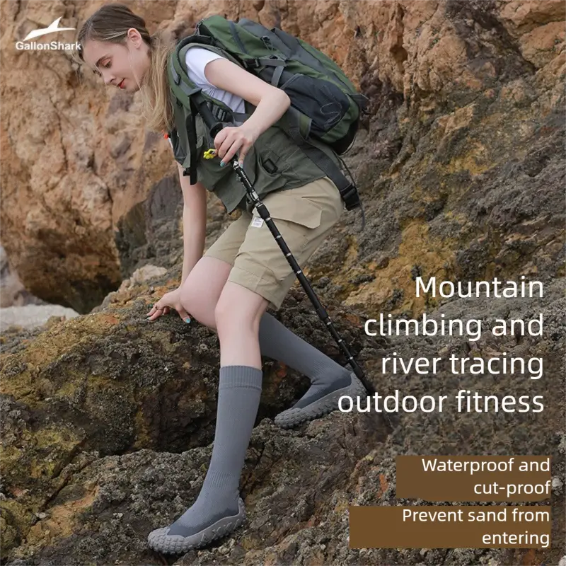 Non-Water Nano Waterproof Outdoor Hiking Boots | High-Top Anti-Slip Sand-Proof Fishing & Camping Shoes - 服装