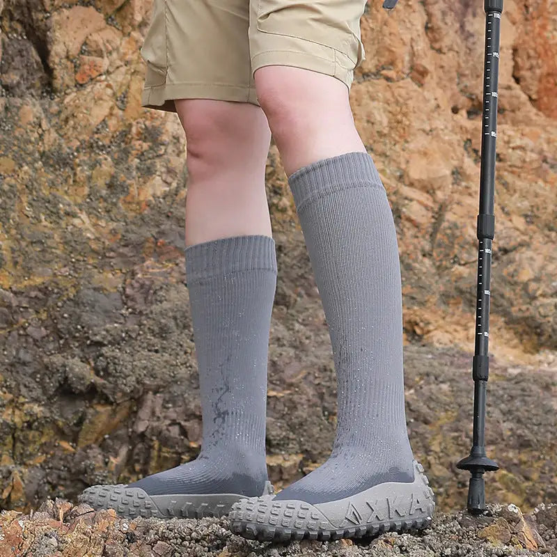 Non-Water Nano Waterproof Outdoor Hiking Boots | High-Top Anti-Slip Sand-Proof Fishing & Camping Shoes - Off-Road Gray