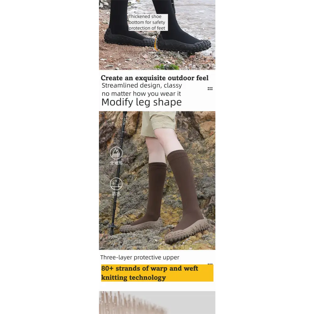 Non-Water Nano Waterproof Outdoor Hiking Boots | High-Top Anti-Slip Sand-Proof Fishing & Camping Shoes - 服装