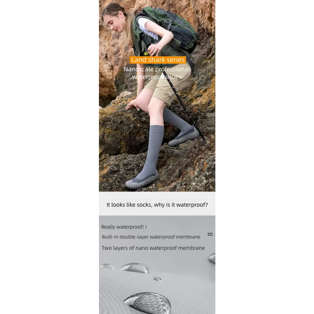 Non-Water Nano Waterproof Outdoor Hiking Boots | High-Top Anti-Slip Sand-Proof Fishing & Camping Shoes - 服装