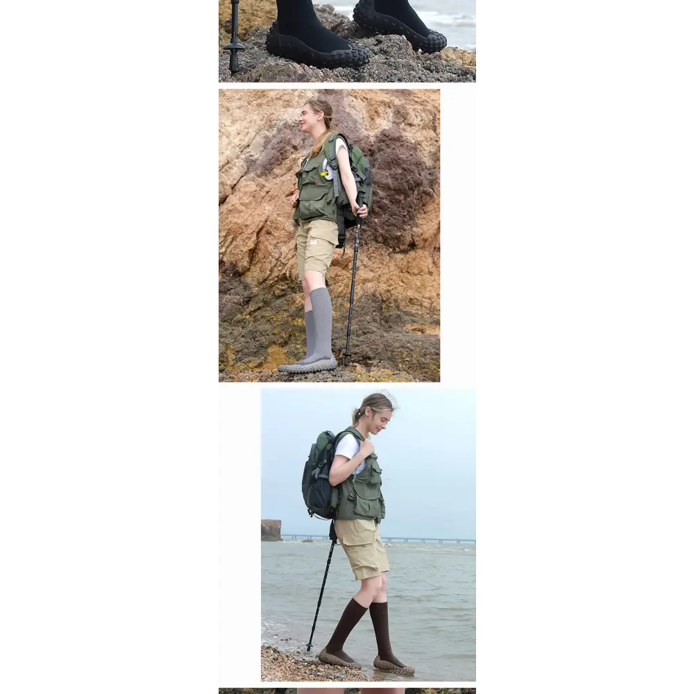 Non-Water Nano Waterproof Outdoor Hiking Boots | High-Top Anti-Slip Sand-Proof Fishing & Camping Shoes - 服装