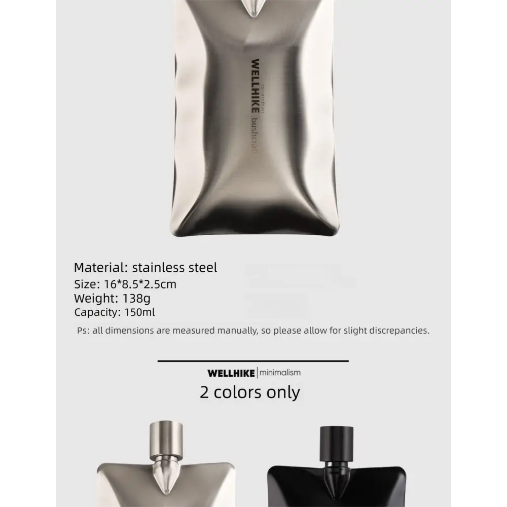 Outdoor 304 Stainless Steel 6oz Portable Hip Flask | Camping Cycling & Travel Drinkware - Outdoor & Survival Gear