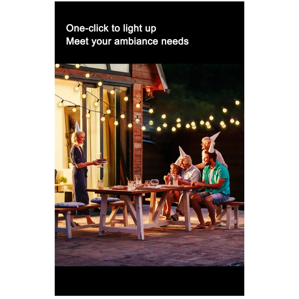 Outdoor Solar G40 Flame Bubble Light String Waterproof Courtyard Camping Energy-Saving Light String Wedding Party