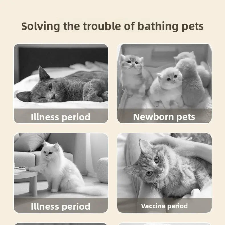 Pet Disposable Wet Wipes Gloves for Dogs & Cats | Bath-Free Cleaning & Deodorizing 6-Pack with Plant Extracts - 宠物用品