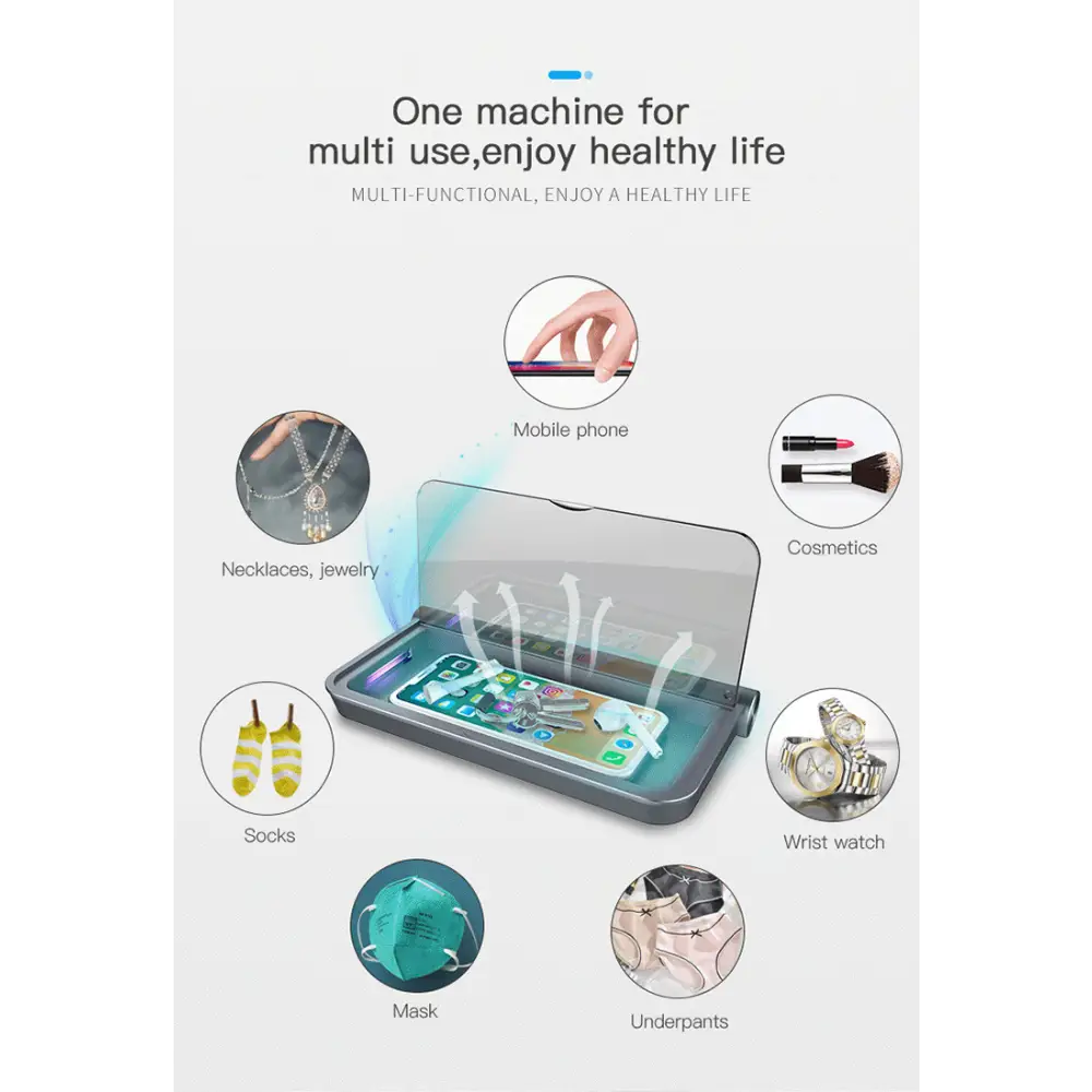Portable UV Sterilizer Box | Multi-Function Disinfection Case for Phone Masks & Nail Tools