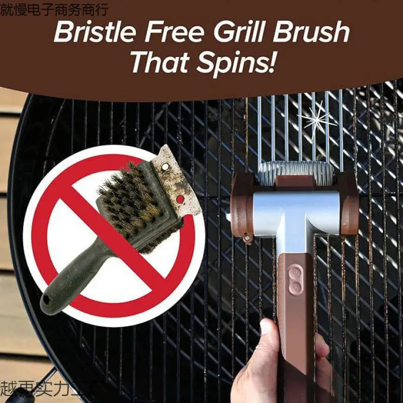 Rechargeable BBQ Grill Brush | Stainless Steel Roller with Light & Bristle-Free Design - Outdoor & Survival Gear / Tool