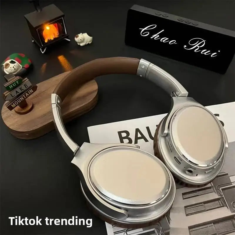 Retro Bluetooth Over-Ear Headphones | Wireless Metal Design Long Battery Life for Sports & Travel - Electronics