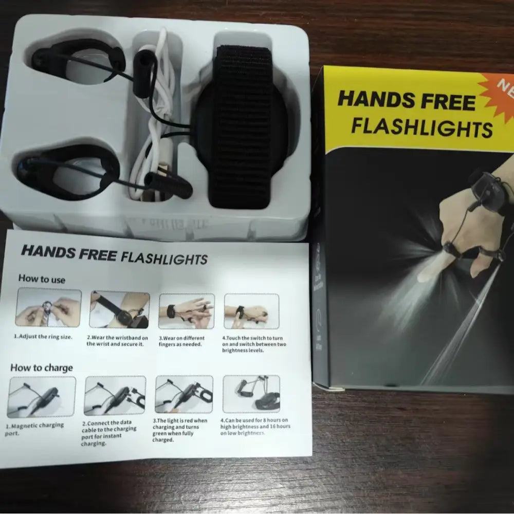 Ring Flashlight Night Fishing Repair Lighting Wrist Rechargeable Strong Light Partial Lighting Sports Outdoor Night