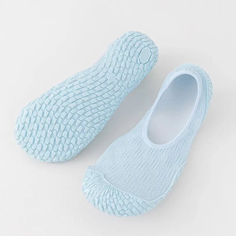 Silent Yoga Indoor Sports Shoes | Non-Slip Soft Sole Fitness Sneakers with Shock Absorption - Glacier Blue [Sawtooth