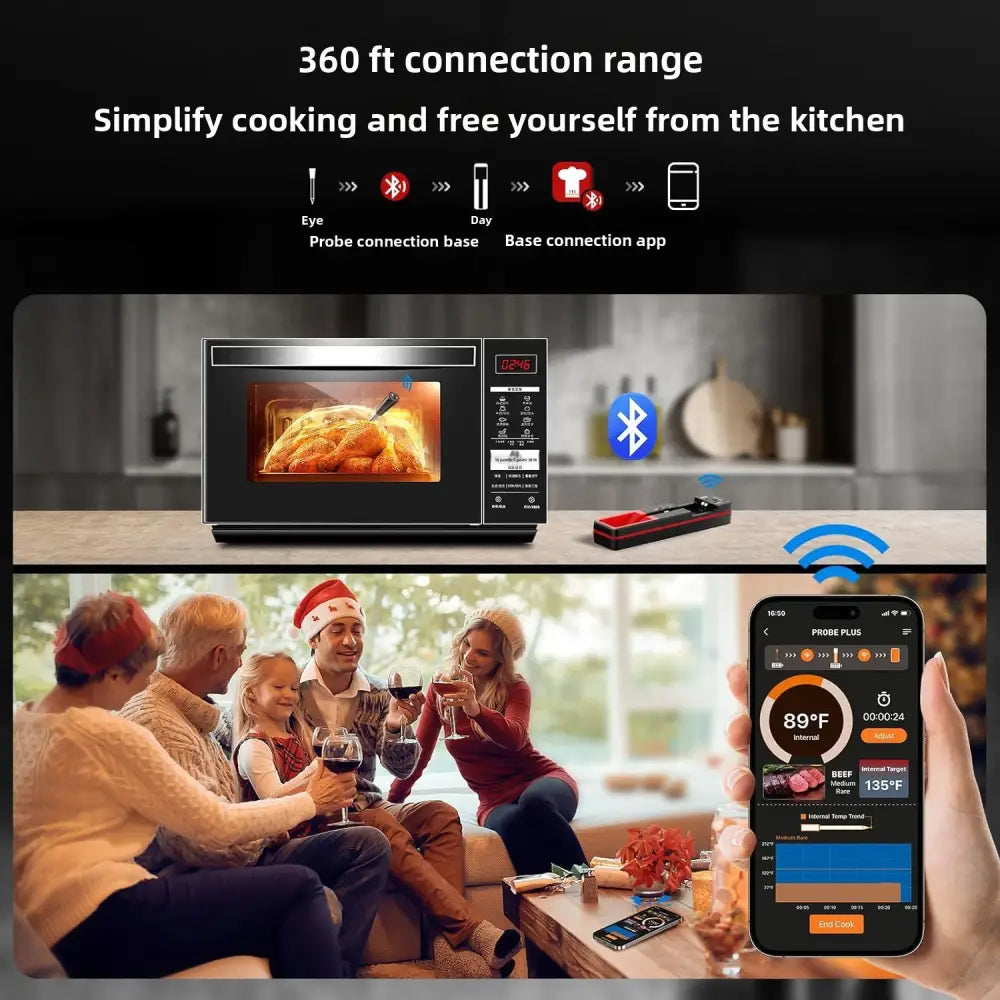 Smart Wireless Bluetooth BBQ Meat Thermometer - ±1 / -10-105 ℃