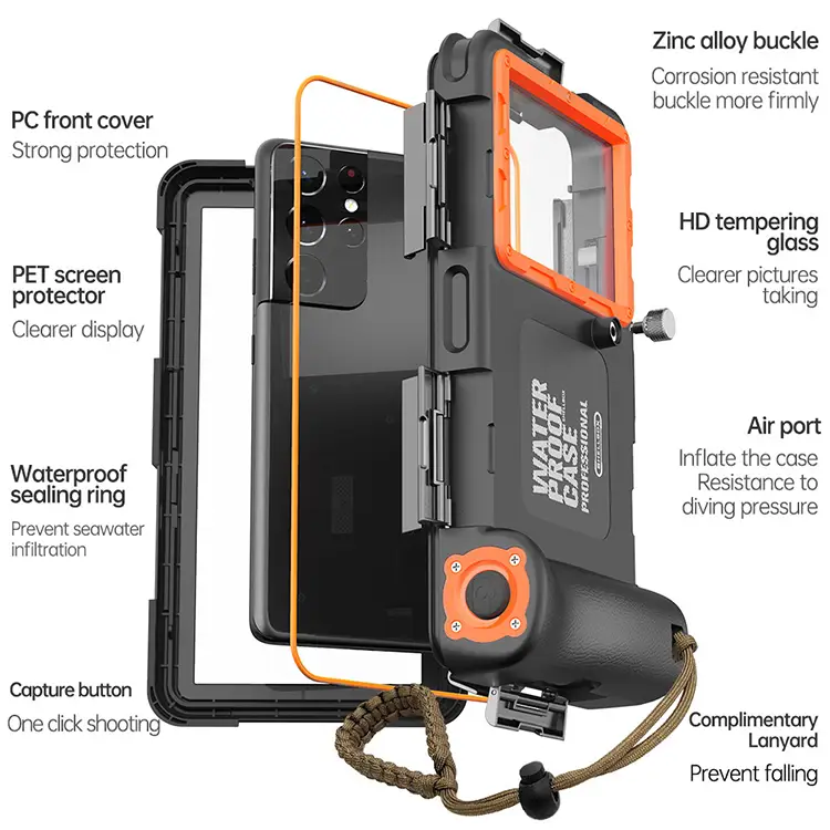 Universal Waterproof Diving Phone Case | Underwater Photography & Video with Bluetooth Control - 科技配件