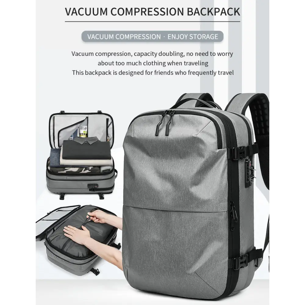 Vacuum Compression Backpack Business Travel Large Capacity Travel Backpack Water-Repellent Luggage Bag Multi-Functional