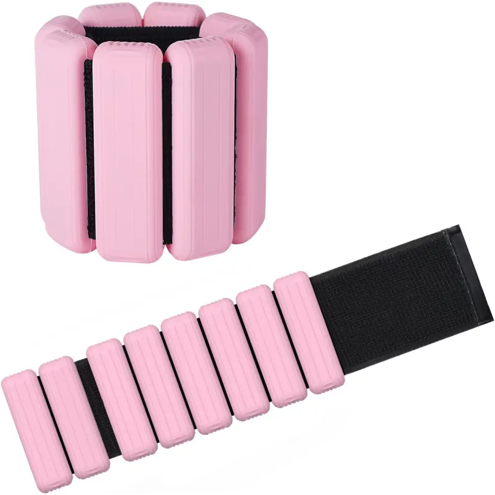Weighted Sports Wristbands | Silicone Gravity Bracelets for Fitness & Running - Pink / 1 Pound - 运动与健身