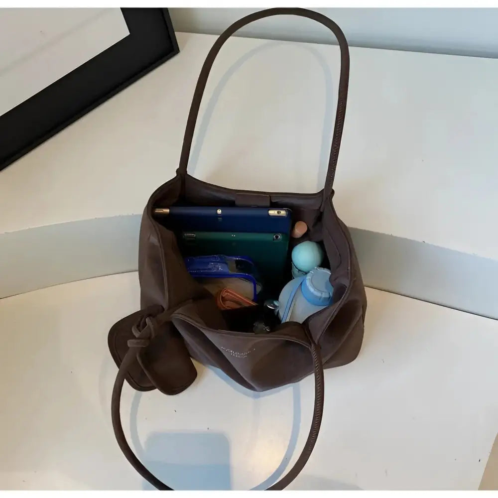 Women’s PU Embossed Bucket Bag with Magnetic Buckle – Ethnic Style - Fashion / Women’s Bags / Shoulder & Tote Bags