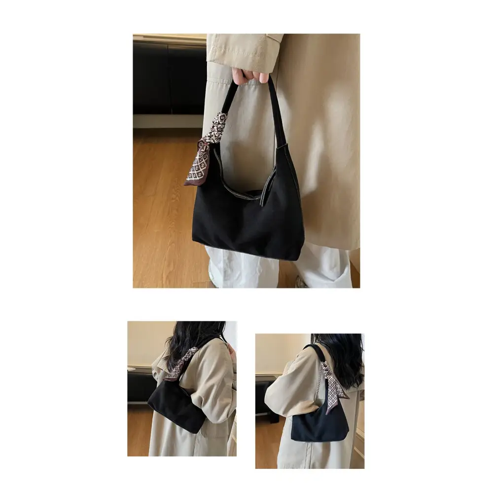 Women’s Velvet Shoulder Bag – Elegant Commuter Style with Zipper - Fashion / Women’s Bags / Shoulder & Tote Bags